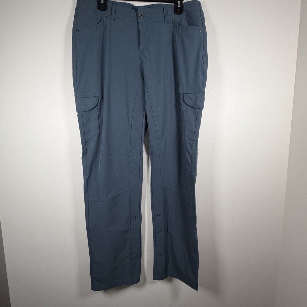 Kuhl Pants Women 14 Reg Dark Gray Freeflex Roll Up Straight Performance Cargo